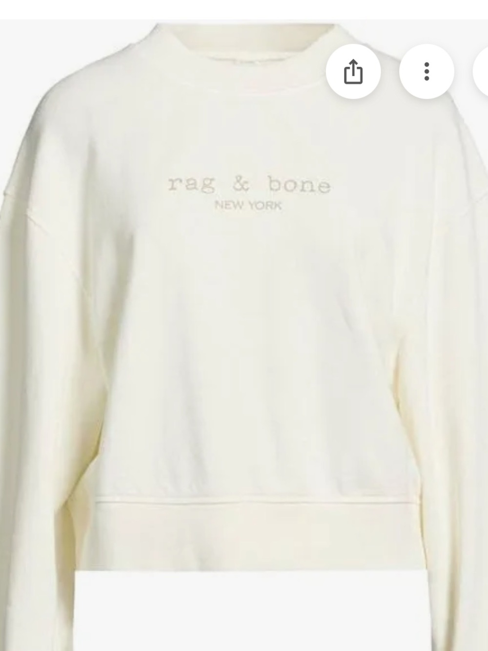 rag & bone Cream Logo Crewneck Sweater